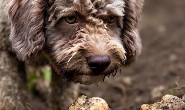 Lagotto trova un tartufo bianco